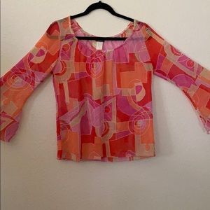 Sheer long sleeve blouse